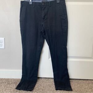 Banana Republic Mens Black Aiden Chino Casual Pant 32x29 Cotton Tapered Slim Leg
